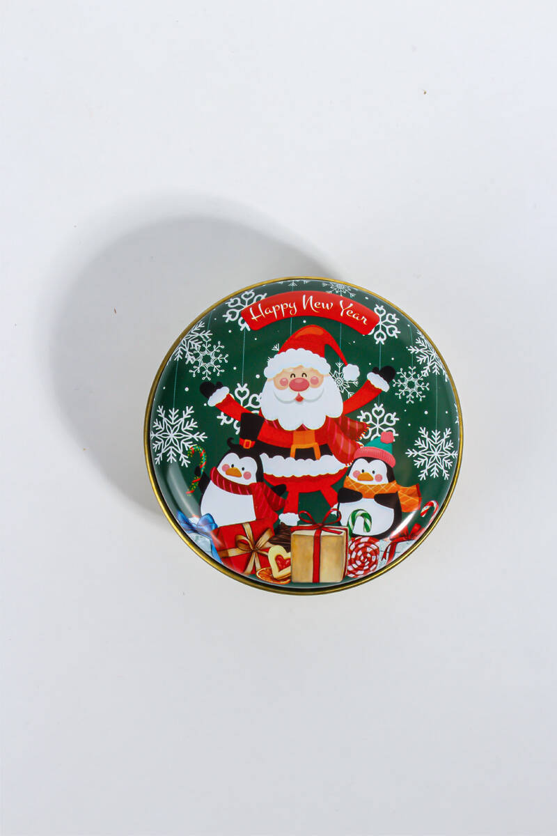 Yeni Yıl Yılbaşı Figürlü Metal Kutu 75CC 10 Adet - 1