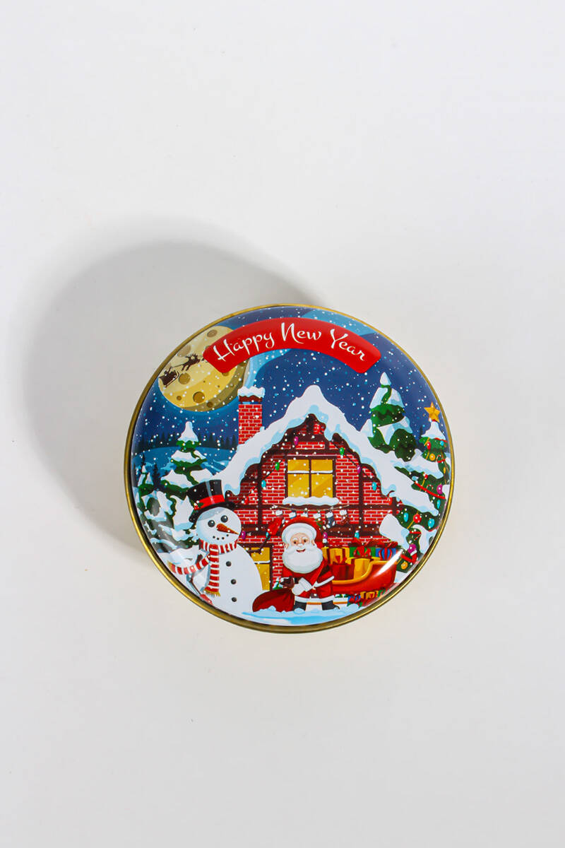 Yeni Yıl Yılbaşı Figürlü Metal Kutu 75CC 10 Adet - 1