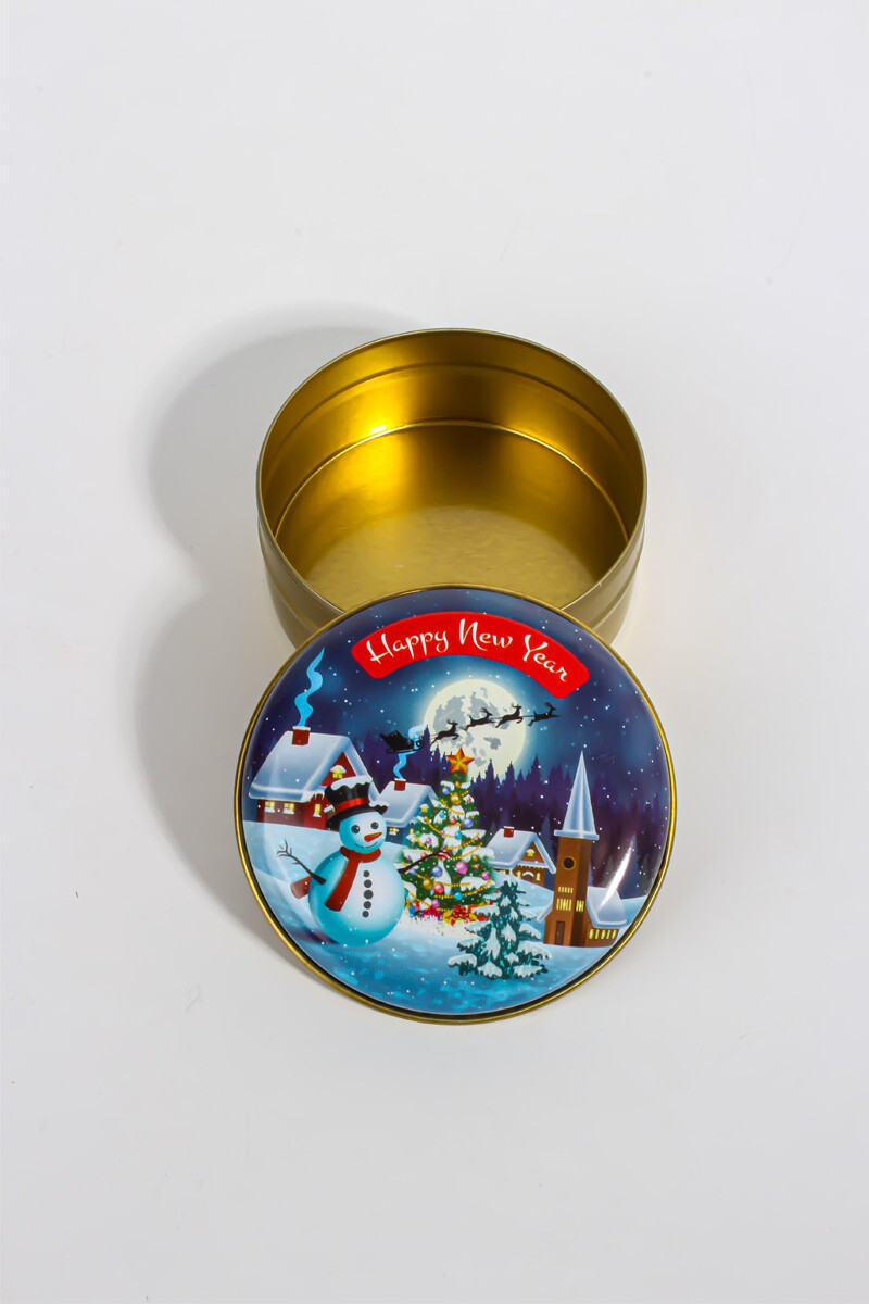 Yeni Yıl Yılbaşı Figürlü Metal Kutu 75CC 10 Adet - 2