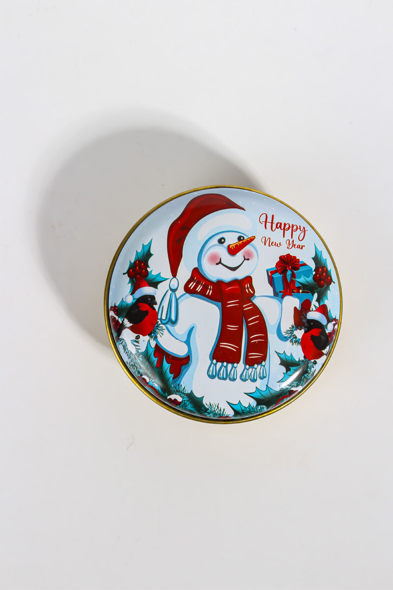 Yeni Yıl Yılbaşı Figürlü Metal Kutu 75CC 10 Adet - 