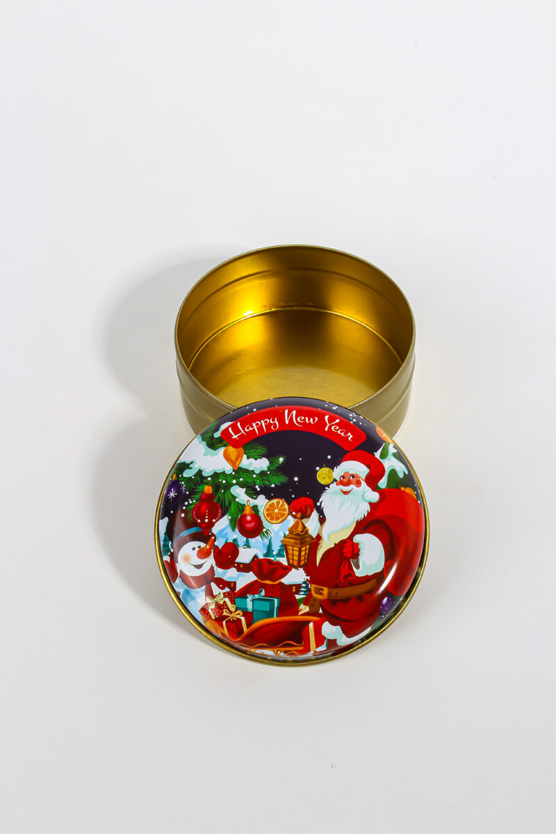 Yeni Yıl Yılbaşı Figürlü Metal Kutu 75CC 10 Adet - 2