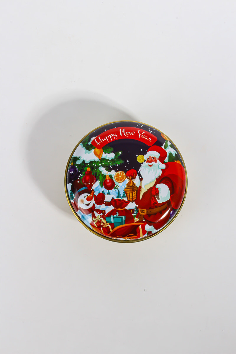 Yeni Yıl Yılbaşı Figürlü Metal Kutu 75CC 10 Adet - 