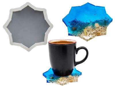 Yıldız Bardak Altlığı Epoksi Reçine Kalıbı KHEPK571 - 2