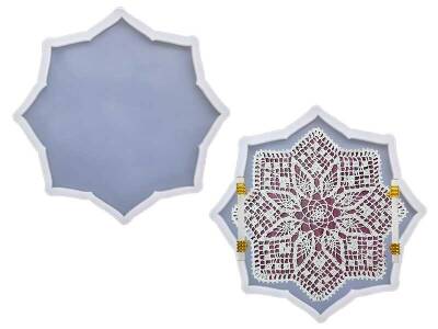 Yıldız Küçük Dantel Tepsi Epoksi Reçine Kalıbı KHEPK570 - 1